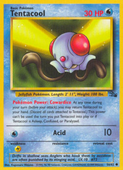 Carta pokemon Tentacool (FO 56)-Fossil-C - lingua ITA-condizione PO