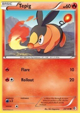 Carta pokemon Tepig (BCR 24)-Confini Varcati-C - lingua ITA-condizione EX