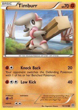 Carta pokemon Timburr (PLS 79)-Uragano Plasma-C - lingua ITA-condizione EX