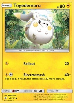 Carta pokemon Togedemaru (BUS 47)-Ombre Infuocate-C - lingua ITA-condizione NM