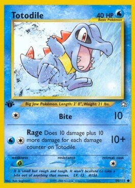 Carta pokemon Totodile (NG 80)-Neo Genesis-C - lingua EN-condizione PO