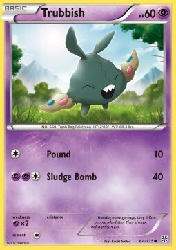 Carta pokemon Trubbish (PLS 64)-Uragano Plasma-C - lingua ITA-condizione EX