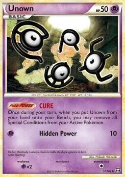 Carta pokemon Unown (TM 51)-Battaglie Trionfali-U - lingua ITA-condizione EX