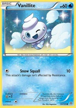 Carta pokemon Vanillite (PLS 35)-Uragano Plasma-C - lingua ITA-condizione EX
