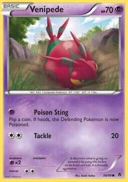 Carta pokemon Venipede (EPO 38)-Nuove Forze-C - lingua ITA-condizione EX