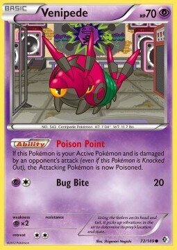 Carta pokemon Venipede (BCR 72)-Confini Varcati-C - lingua ITA-condizione EX