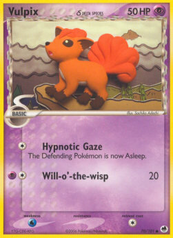 Carta pokemon Vulpix δ Delta Species (DF 70)-EX L'Isola dei Draghi-C - lingua EN-condizione GD