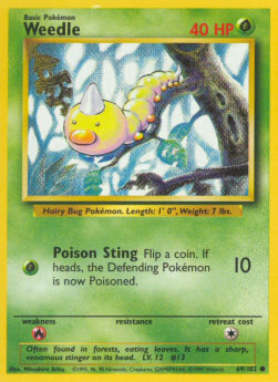 Carta pokemon Weedle (BS 69)-Set Base-C - lingua ITA-condizione GD