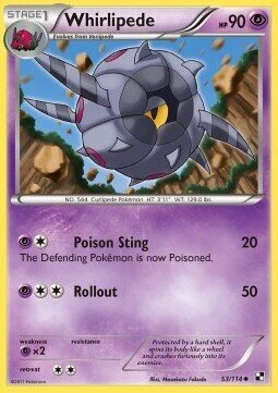Carta pokemon Whirlipede (BLW 53)-Nero e Bianco-U - lingua ITA-condizione EX