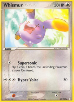 Carta pokemon Whismur (CG 69)-EX Guardiani dei Cristalli-C - lingua ITA-condizione EX