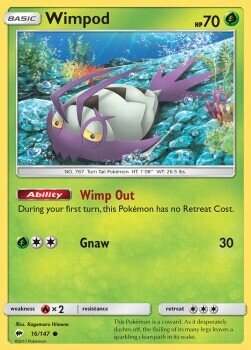 Carta pokemon Wimpod (BUS 16)-Ombre Infuocate-C - lingua ITA-condizione NM