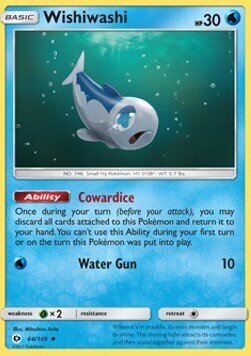 Carta pokemon Wishiwashi (SUM 44)-Sole e Luna-U - lingua ITA-condizione NM
