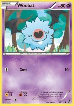 Carta pokemon Woobat (BLW 50)-Nero e Bianco-C - lingua ITA-condizione NM