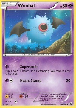 Carta pokemon Woobat (DEX 50)-Esploratori delle Tenebre-C - lingua ITA-condizione EX