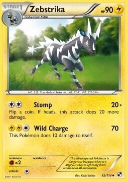 Carta pokemon Zebstrika (BLW 42)-Nero e Bianco-U - lingua ITA-condizione NM promo league