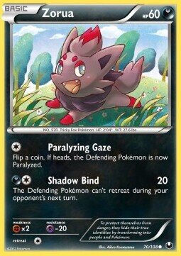 Carta pokemon Zorua (DEX 70)-Esploratori delle Tenebre-C - lingua ITA-condizione EX