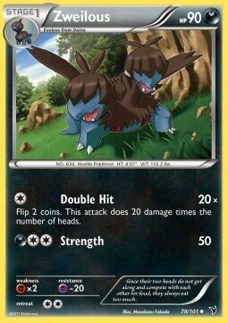Carta pokemon Zweilous (NVI 78)-Vittorie Regali-U - lingua ITA-condizione EX