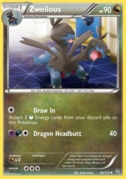 Carta pokemon Zweilous (DRX 96)-Stirpe dei Draghi-U - lingua ITA-condizione EX