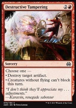 Carta MTG-Manomissione Distruttiva-Aether Revolt-ITA-NM-C-