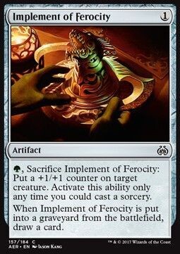Carta MTG-Strumento di Ferocia-Aether Revolt-ITA-NM-C-