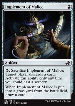 Carta MTG-Strumento di Malvagità-Aether Revolt-ITA-NM-C-