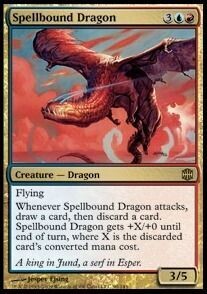 Carta MTG-Drago Incantato-Alara Reborn-ITA-EX-R-