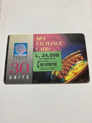 Carta telefonica MCI Exchange Card 30 Units Intercom srl