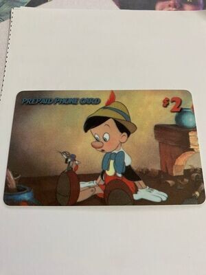 carte telefoniche (fake) - Pinocchio Walt Disney Fone Collect 2$ Nuova