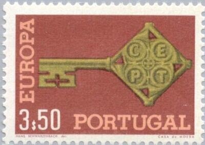 Francobollo - Portogallo - C.E.P.T.- Key - 3.50 E - 1968 - Usato