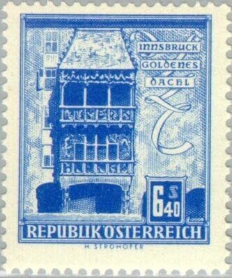 Francobollo - Austria - Golden Roof House, Innsbruck - 6,50 S - 1960 -Usato