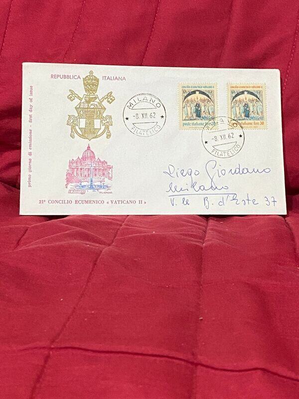 FDC Rep. Italia - Concilio ecumenico Vaticano II 1962 FILAGRANO - L30+L70