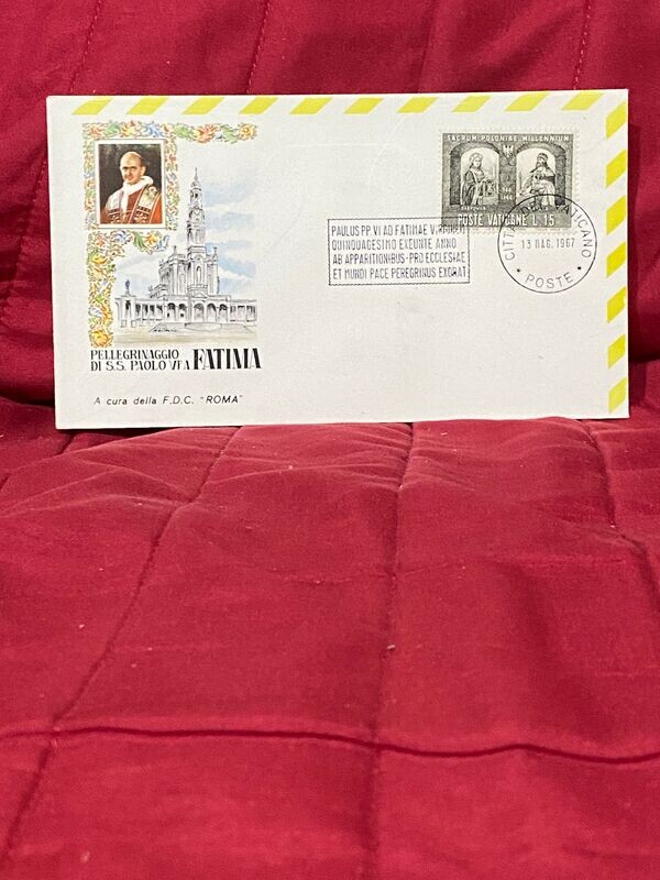 FDC Vaticano - PAOLO VI A FATIMA 1967 - FDC ROMA - L15