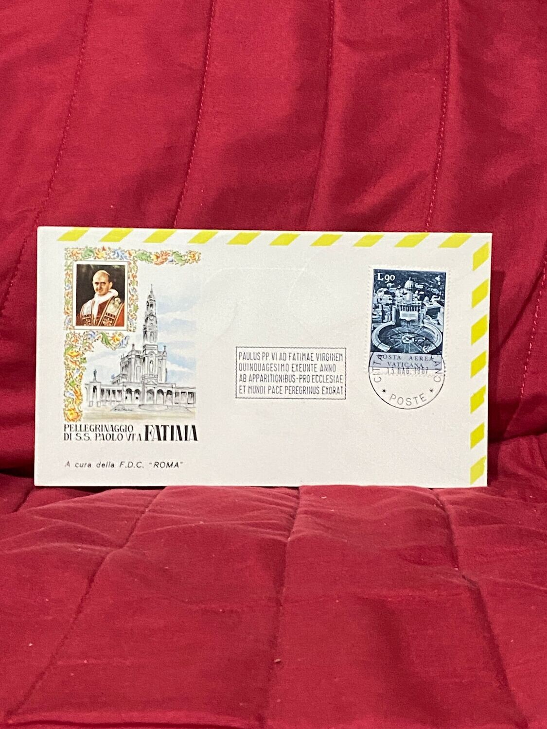 FDC Vaticano - PAOLO VI A FATIMA 1967 - FDC ROMA - L90 - 1967 -