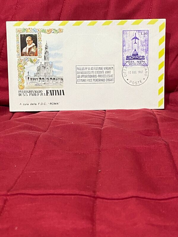 FDC Vaticano - PAOLO VI A FATIMA 1967 - FDC ROMA - L20 - 1967