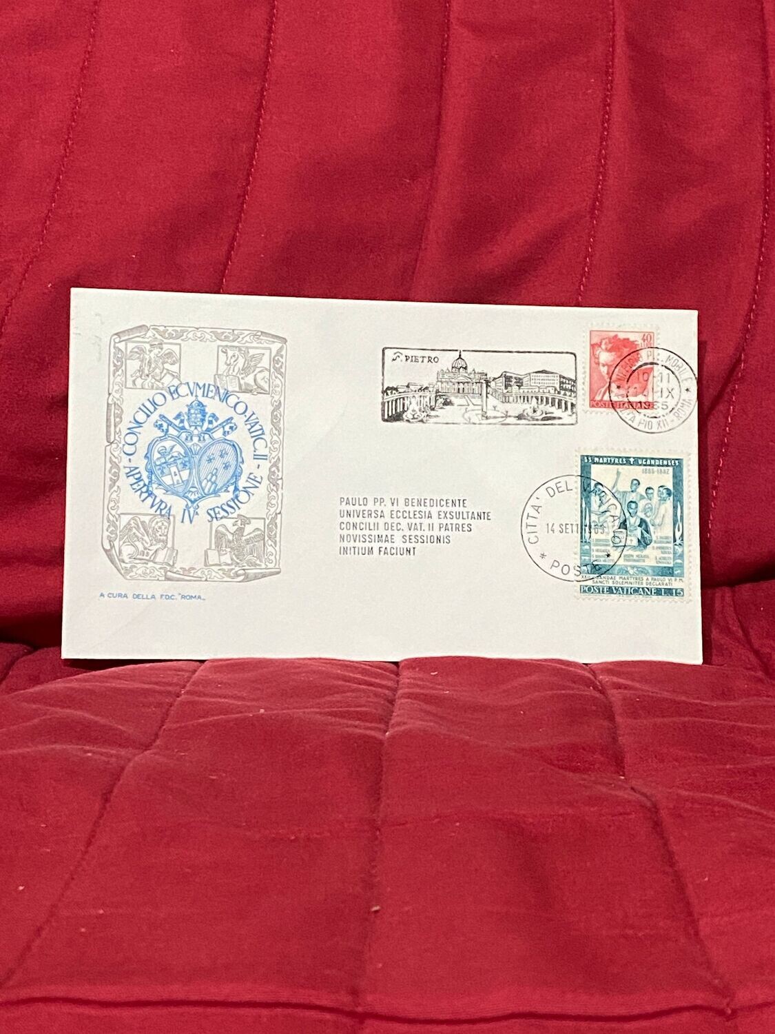 FDC Vaticano - PAOLO VI Benedizione concilio Vaticano  1965 - FDC ROMA - L40(ita)+L15