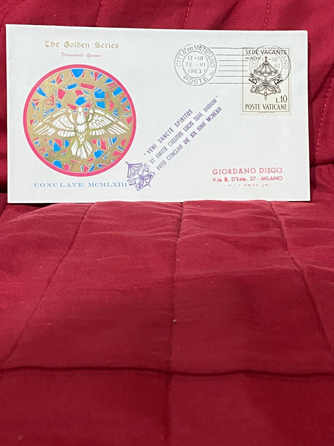 FDC Vaticano - Conclave sede vacante 1963 - FDC The Golden Series  - L10