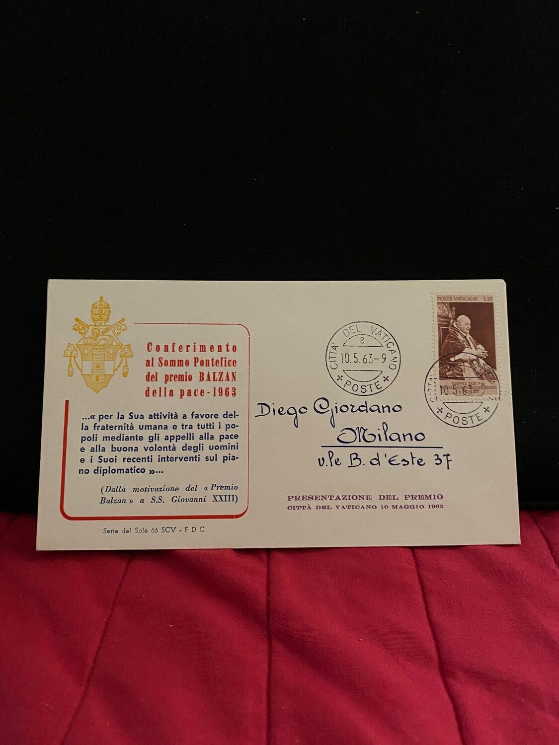 FDC Vaticano - Morte S.S Giovanni XXIII  FDC Filagrano - L15