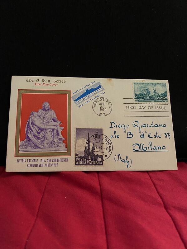 FDC Vaticano - Usa e Vaticano 1964 FDC The golden Series n.51 - L15+5C(USA)
