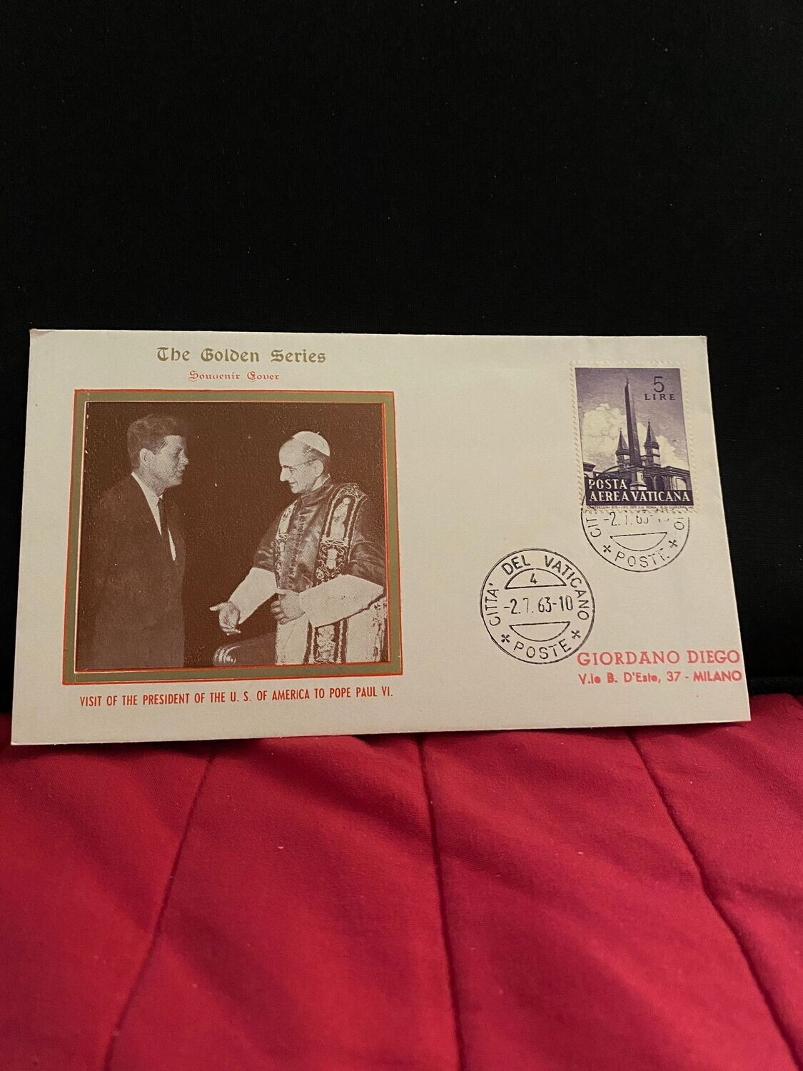 FDC Vaticano - Vistita presidente Kennedy FDC The golden Series n.41 - L5