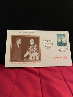 FDC Vaticano - Vistita presidente Kennedy FDC The golden Series n.41 - L10 Posta Aerea