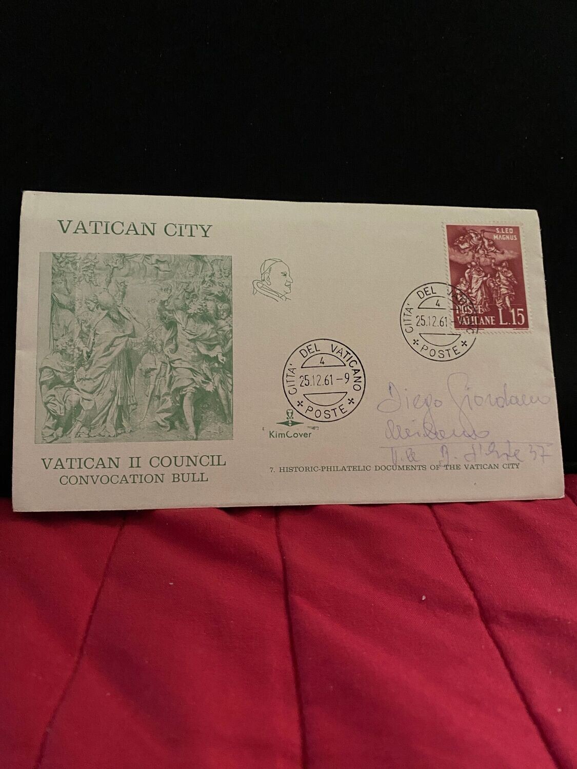 FDC Vaticano - Vatican City Concilio Ecumenico FDC KimCover 1961 - L75