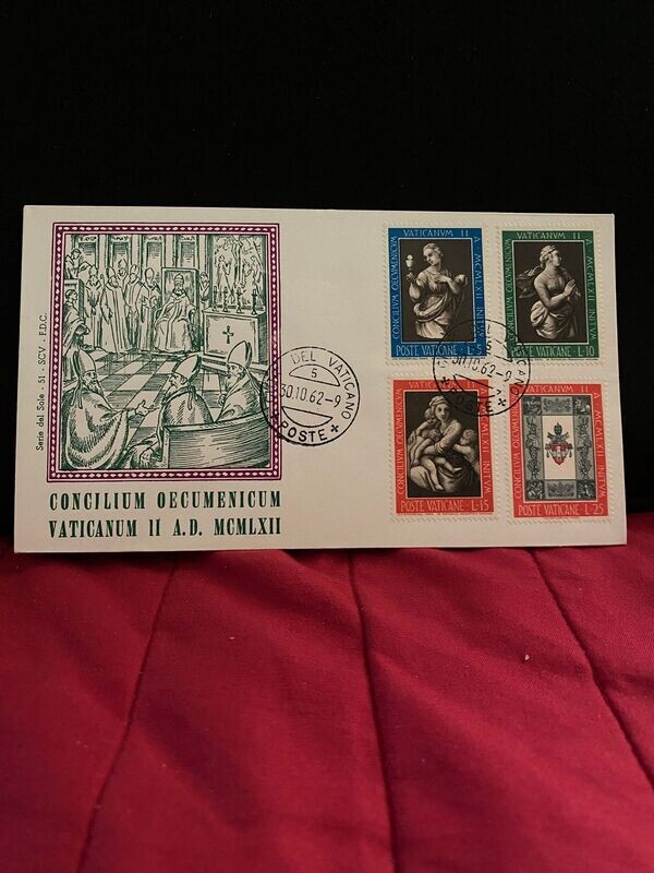FDC Vaticano - Concilio Vaticano II inizio -FDC del sole n.51 - L5+L10+L15+L25