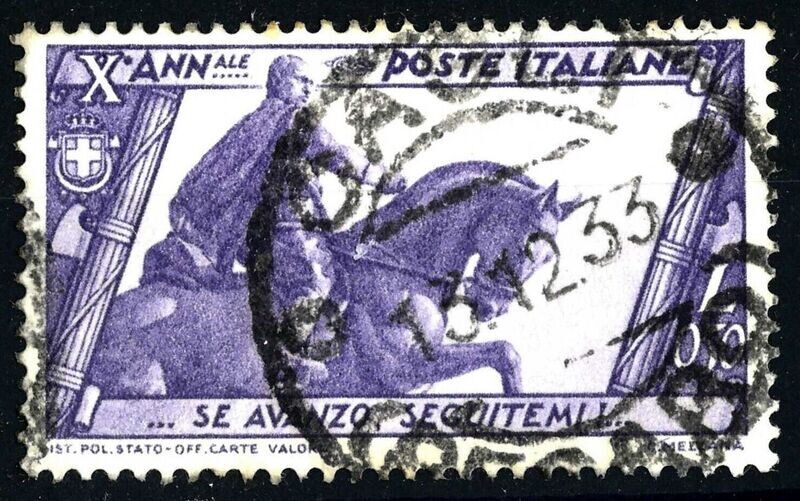 Francobollo - Regno Italia - Decennale marcia su Roma - 0,50 L - 1932 - Usato