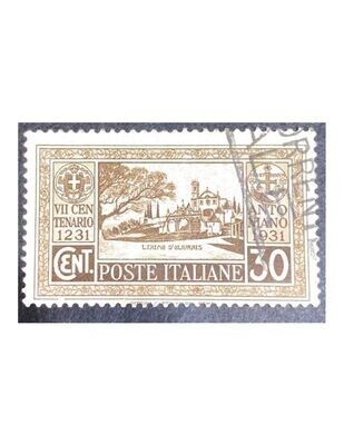 Francobollo - Regno Italia - Abbazzia Montecassino - 20 C - 1929 - Usato