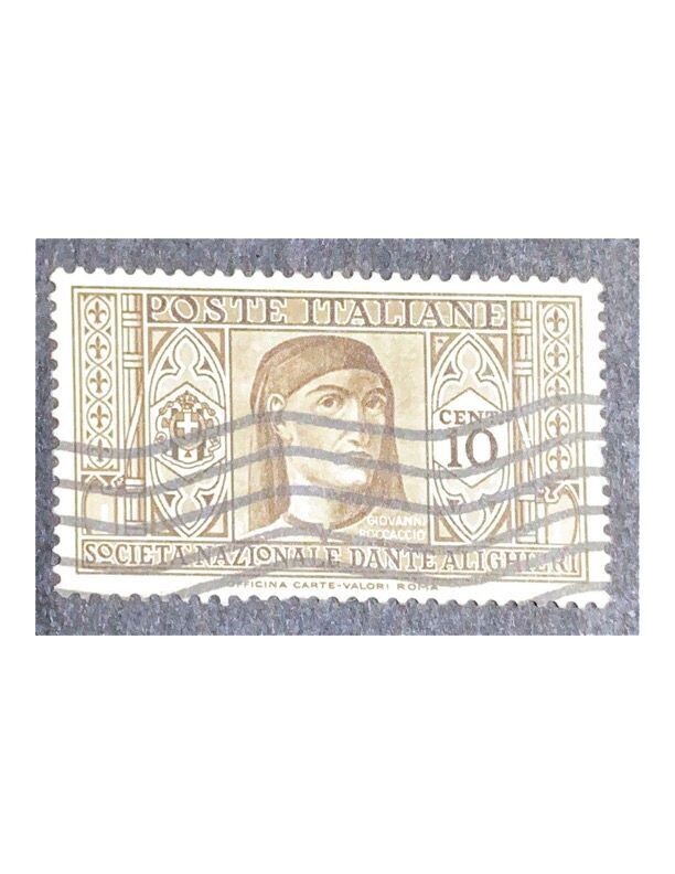 Francobollo - Regno Italia - Società Dante Alighieri - G. Boccaccio - 10 C - 1932 - Usato