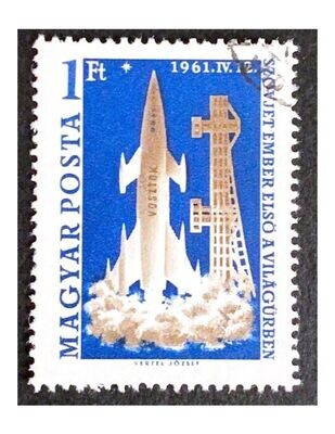 Francobollo - Ungheria - Lancio Vostok 1 - 1 Ft - 1961 - Usato/CTO