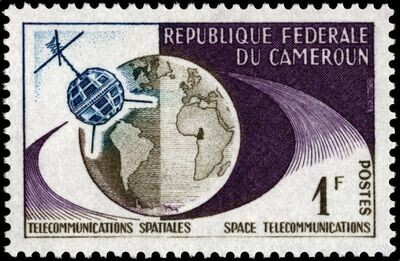 Francobollo - Camerun - Prima TV remota Telstar - 1 F - 1963 - Usato