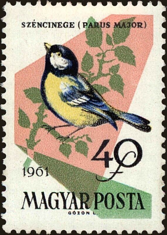 Francobollo - Ungheria - Uccelli - 40 F - 1961 -Usato