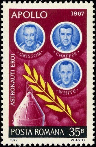 Francobollo - Romania - Programma Apollo - 35 Ban - 1972 -Usato