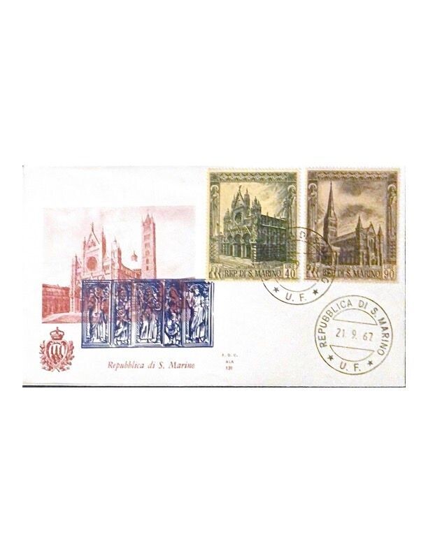 FDC Rep. San Marino - Siena FDC ALA 131 - 40+90 L - 1967 -